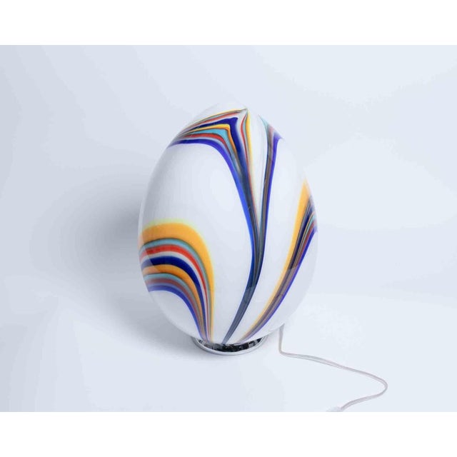 Polychrome Murano Glass Egg Lamp from Simoeng, Italy For Sale - Image 6 of 7