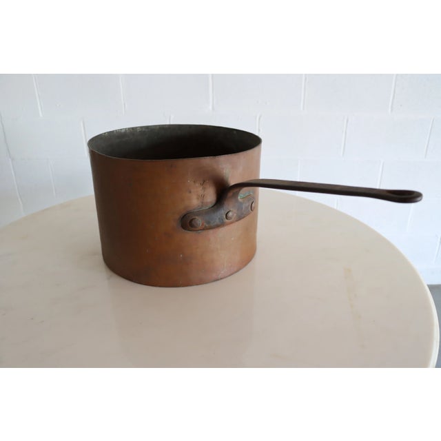 Hand Hammered Copper Saucepan For Sale - Image 4 of 10