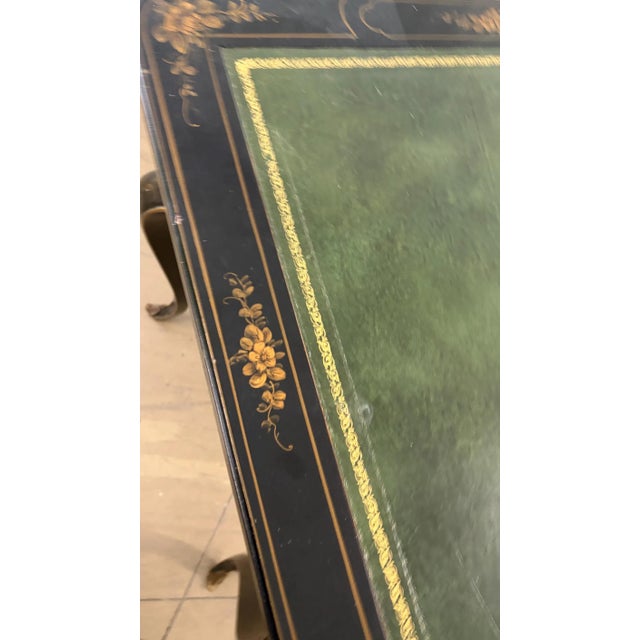 1960s 1960s Black Chinoiserie 3 Drawer Louis XV Desk Signed R Davis For Sale - Image 5 of 6