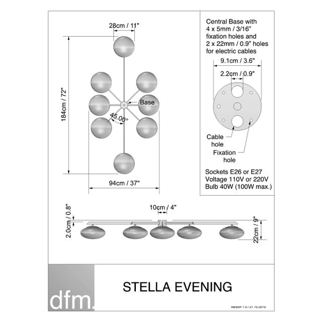 Bronze Lighting / Design for Macha Stella Evening Chandelier For Sale - Image 8 of 11