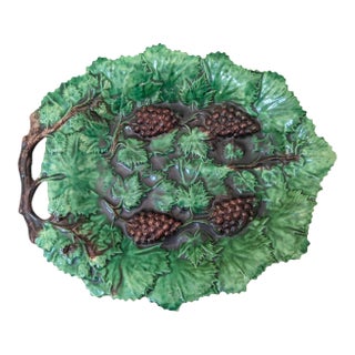 Vintage Manuel Mafra Portuguese Majolica Decorative Platter For Sale