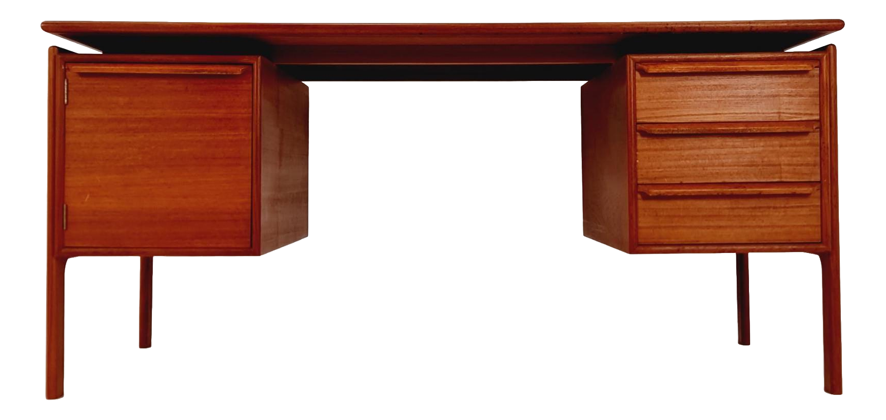 Danish Teak Freestanding Desk from C.V, Denmark, 1960s | Chairish