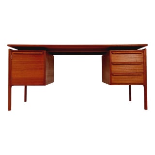 Danish Teak Freestanding Desk from C.V, Denmark, 1960s For Sale