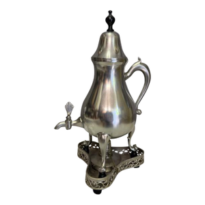 Vintage c.1970's 94% Pewter Samovar With 3 Legged Stand and Burner With Wick.