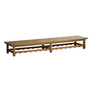 Long Mid-Century Modern Danish Bench in Oak by Henning Kjærnulf, 1960s For Sale