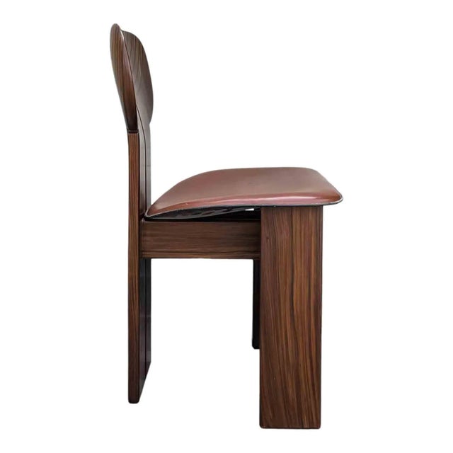 Brown Africa ​​Dining Table and Chairs in Walnut Root & Leather by Tobia & Afra Scarpa for Maxalto, 1976, Set of 5 For Sale - Image 8 of 18