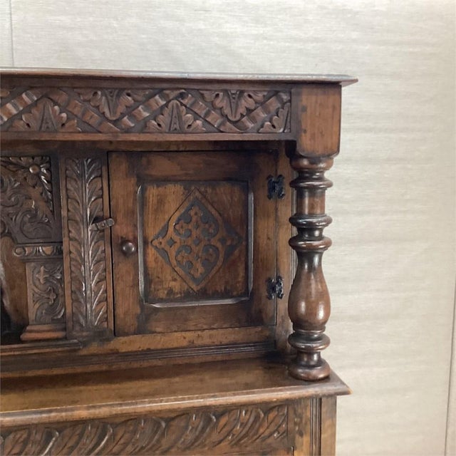 17th Century Antique 17th Century European Hand-Carved Oak Gothic Panel With Sculptural Figure For Sale - Image 5 of 7