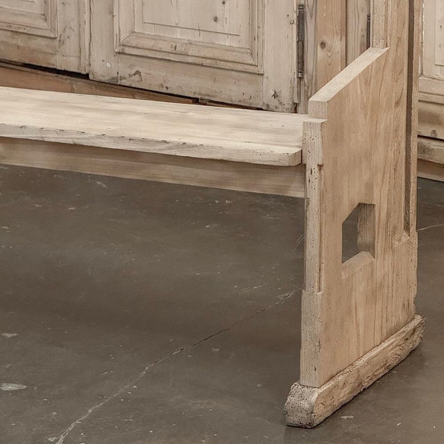 19th Century Gothic Revival Stripped Oak Church Bench For Sale - Image 11 of 18