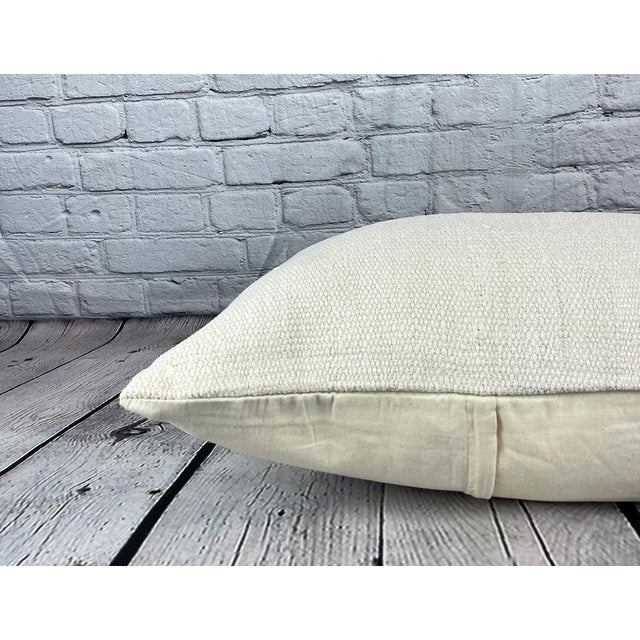 16 x 24 Hemp Pillow Turkish Cushion Natural White Pillow Cushion Cover For Sale - Image 4 of 4