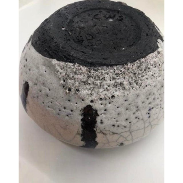 Ceramic Vintage Studio Pottery Glazed Planter Pot Bowl 3.5” H X 4”—Signed Abstract Art For Sale - Image 7 of 12