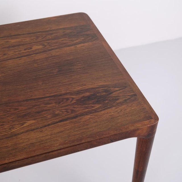 Danish Rectangular Rosewood Coffee Table with Round Tapered Legs, 1960s For Sale - Image 6 of 11