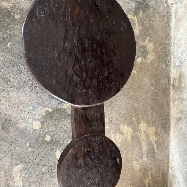 Large Tripod Coffee Table in Teak with Double Circular Top, 1990s For Sale - Image 9 of 11