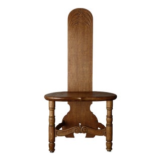Antique Carved French Oak Corner Chair For Sale