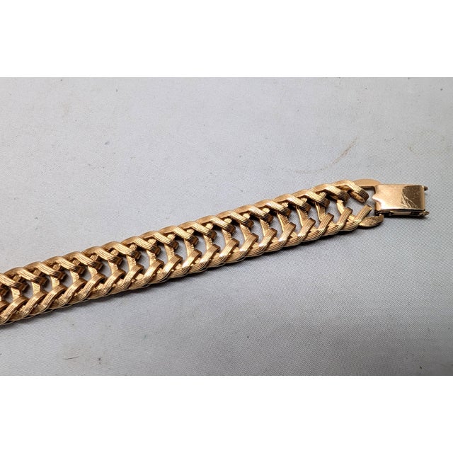 1970s Vintage 1970s Signed Napier Goldtone Link Bracelet For Sale - Image 5 of 7