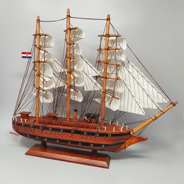 Mid-Century Modern Vintage English Croatia Model Ship, 1970s For Sale - Image 3 of 9