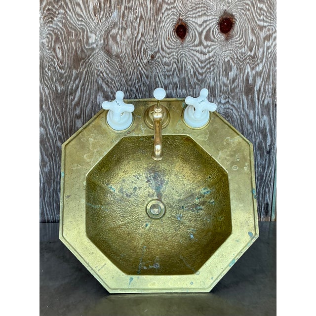 Elevate your bathroom or powder room with the unique charm of this vintage octagonal sink, beautifully crafted from...