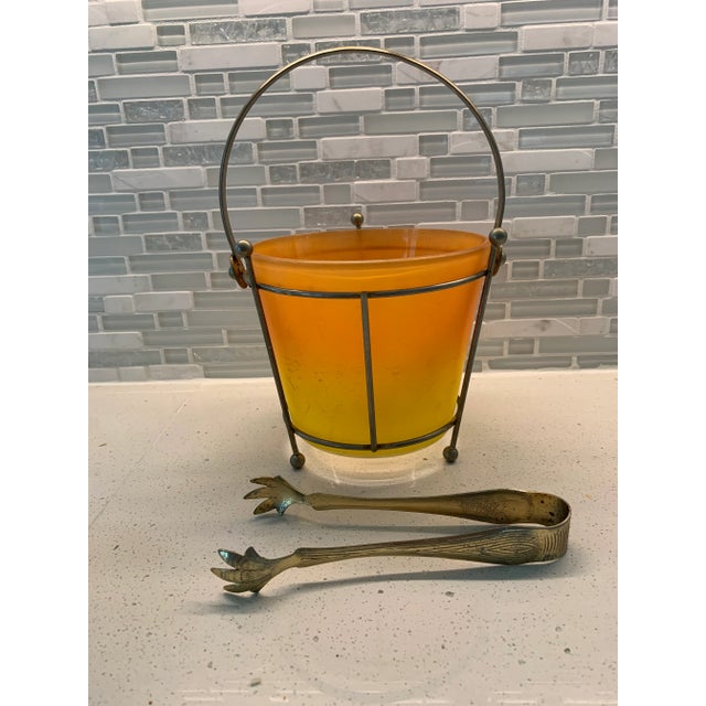 Blendo 1950s Mid Century Ice Bucket With Tote and Tongs For Sale - Image 4 of 4