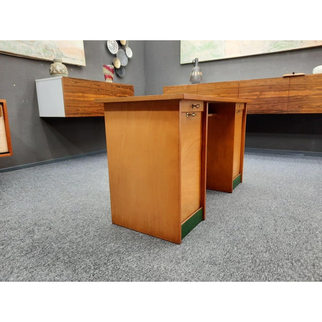 Green Vintage Childrens Desk with Roll-Up Doors, 1950s For Sale - Image 8 of 13