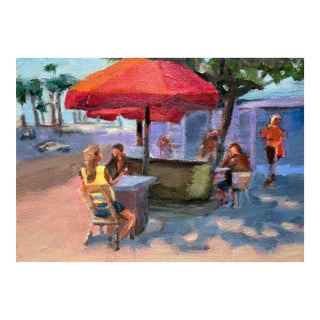 Original Fine Art Painting - Corner Cafe at San Clemente For Sale