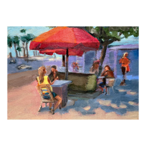 Original Fine Art Painting - Corner Cafe at San Clemente