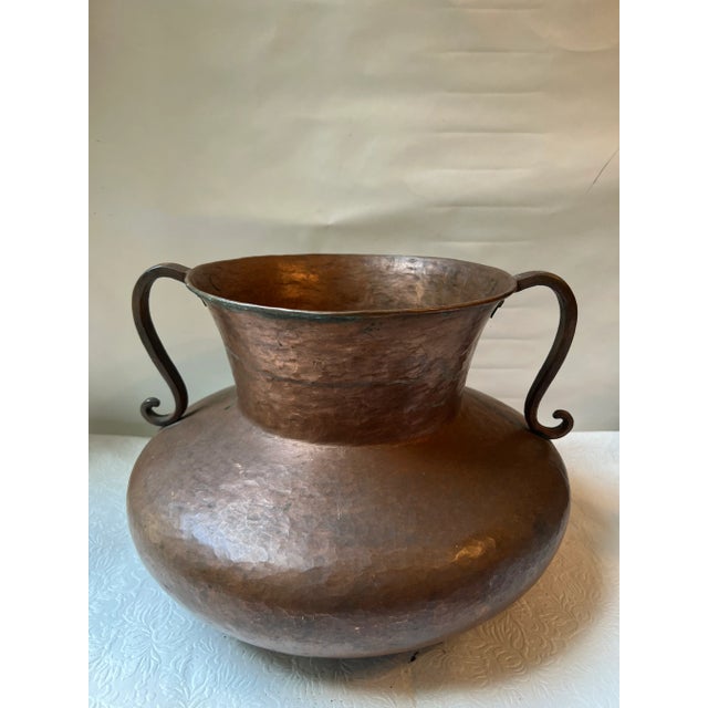 Large Late 19th Century Antique Hammered Copper Pot For Sale - Image 10 of 13