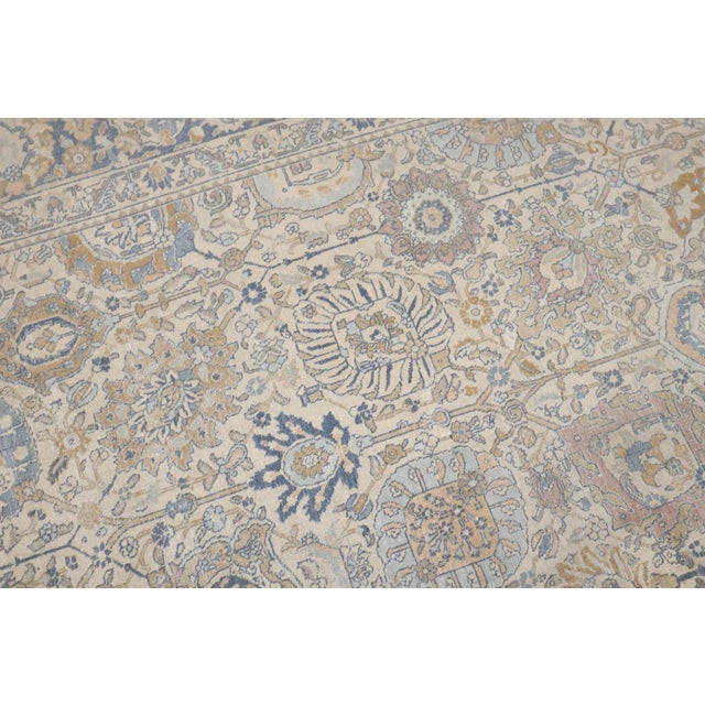 Ivory Antique Persian Tabriz Rug no. j4805 For Sale - Image 10 of 11