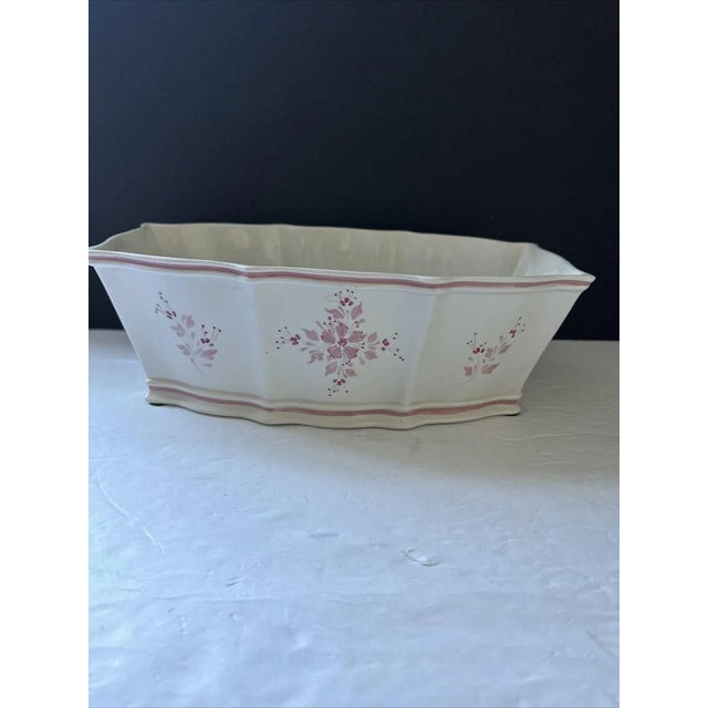 Mid 20th Century Vintage Italian Pink and White Octagon Planter Cache Pot For Sale - Image 5 of 11