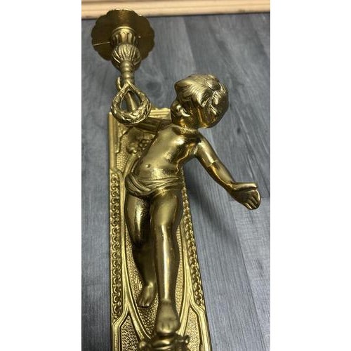 Gold Vintage French Style Wall Candleholders, Set of 2 For Sale - Image 8 of 15