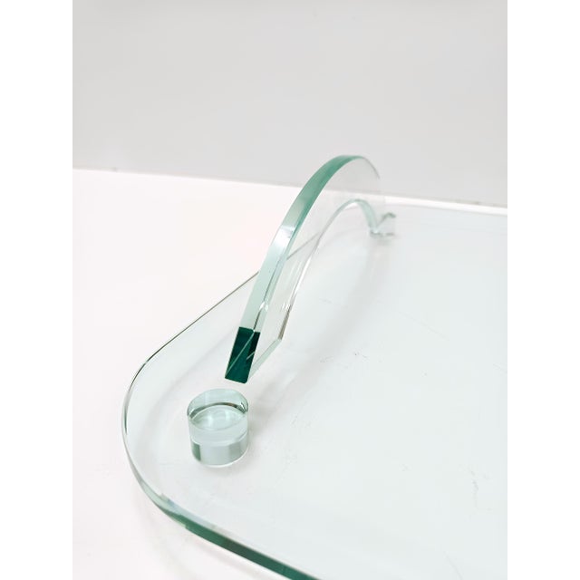 Transparent Glass Tray in the style of Fontana Arte, Italy, 1980s For Sale - Image 8 of 10