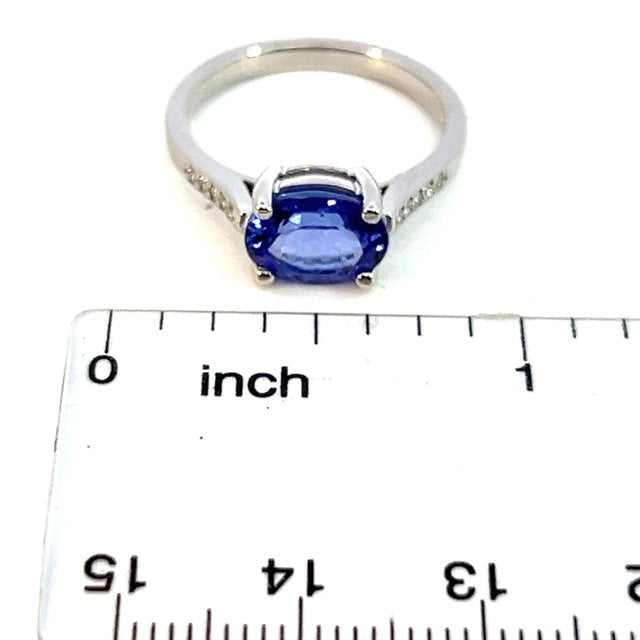 Natural Tanzanite Diamond Ring 6.5 14k WG 2.05 TCW Certified For Sale - Image 11 of 12