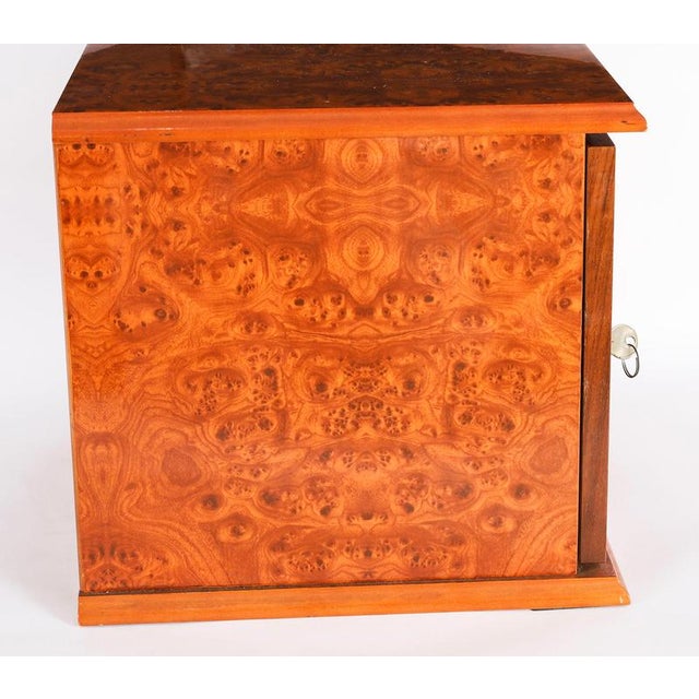 Burr Elm Four Drawer Cigar Humidor Cabinet, 1900s For Sale - Image 15 of 18
