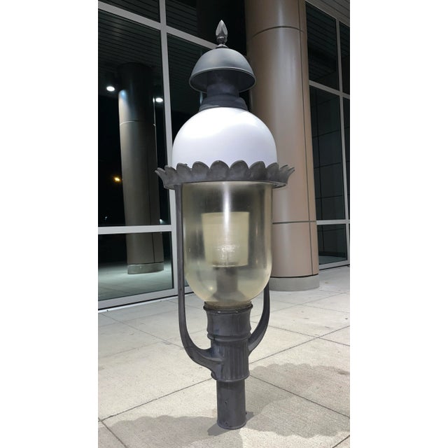Large scale reproduction of America’s very first gas street lantern in cast aluminum this is the “Revere” model post top...
