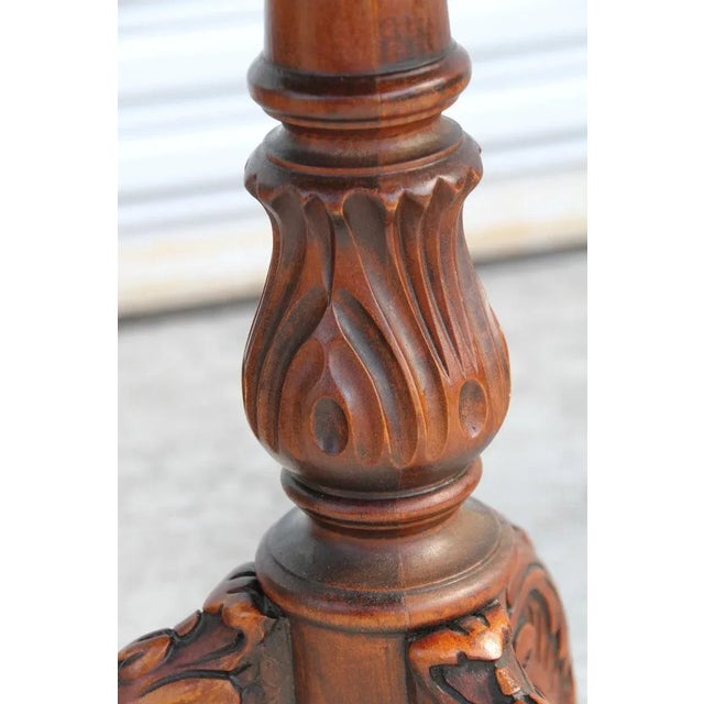 Traditional Vintage Mahogany Carved Pie Crust Accent Table For Sale - Image 4 of 10