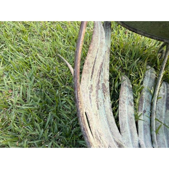 Late 20th Century Vintage Sculptural Verdigris Leaf Wall Shelf For Sale - Image 5 of 9