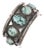 6.75" Clarence Chama Navajo sterling variscite row cuff bracelet For Sale