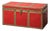 Gold-Plated Metal and Red Leather Trunk, 1950s For Sale
