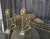 Late 20th Century Aesthetic English Sunflower Brass Fireplace Andiron Set - 5 Pieces For Sale In Palm Springs - Image 6 of 13