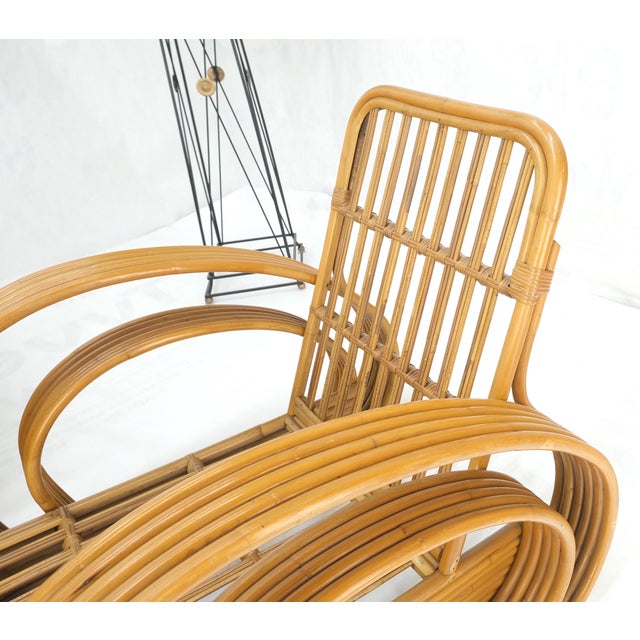 Paul Frankl New Upholstery Paul Frankl Rattan Living Room Tank Chair Set MINT! For Sale - Image 4 of 17