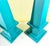 Pair of Hand-Painted Solid Wood Decorative Obelisks – Vibrant Turquoise Color For Sale - Image 13 of 15