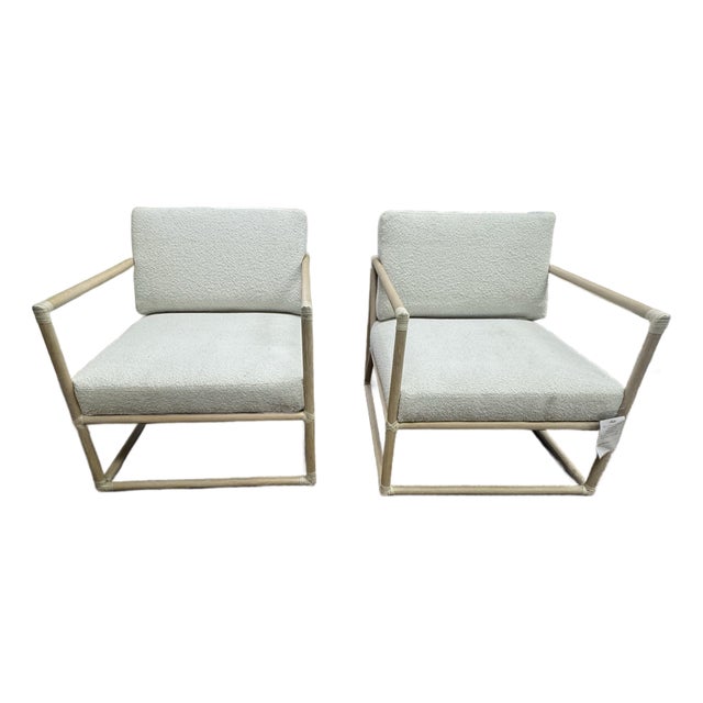 Barbara Barry for McGuire Furniture Frame Lounge Chair- Set of 2 For Sale