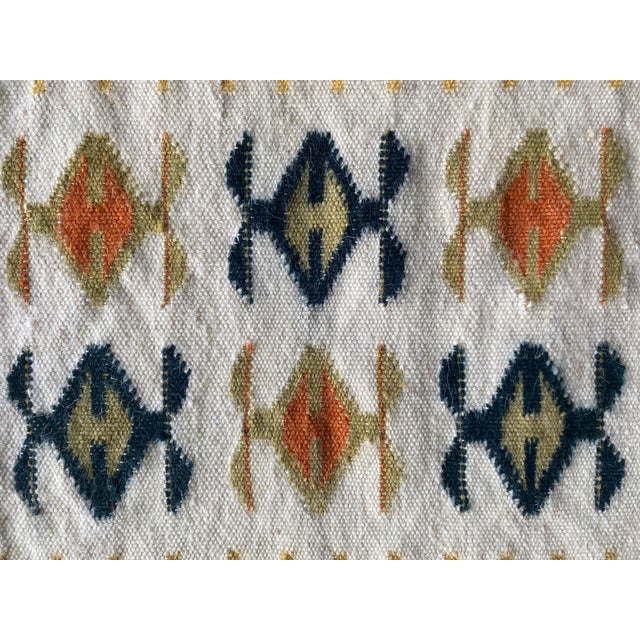 Handmade Yellow and Cream-White Flat-Weave Tapestry, Vlasti, Greece, 1970s For Sale - Image 9 of 13