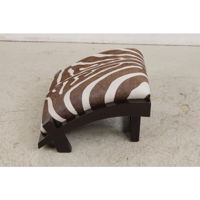 Art Deco Modern Style Zebra Print Chair & Ottoman For Sale - Image 18 of 18