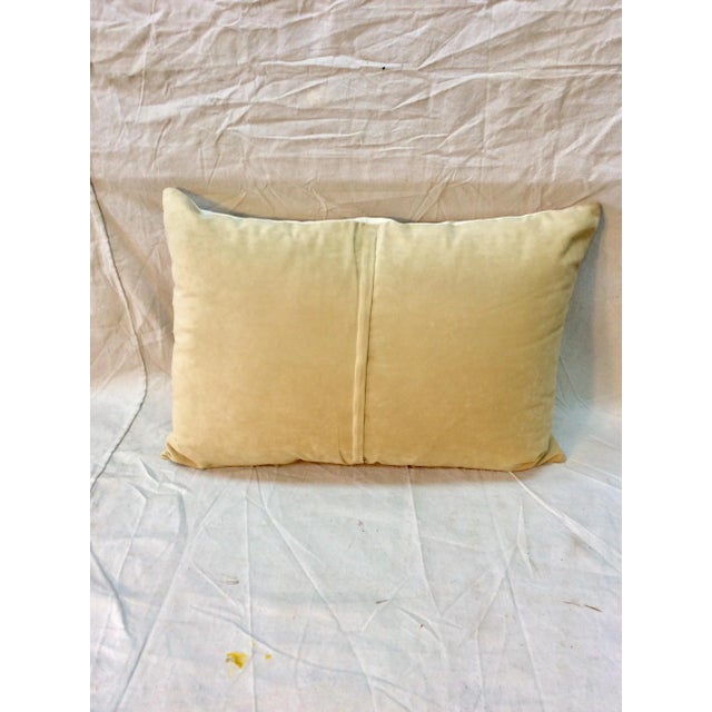 Tan Turkish Hand Embroidered Silk Suzani Pillow For Sale - Image 8 of 13