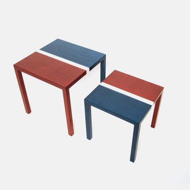 Contemporary Partenope Coffee Tables in B2 Pattern Marquetry by Architetti Artigiani Anonimi, Set of 2 For Sale - Image 3 of 3