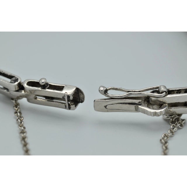 1920s The Bianca: Phenomenal Antique Santa Maria Aquamarine Bracelet in Platinum For Sale In Philadelphia - Image 6 of 10