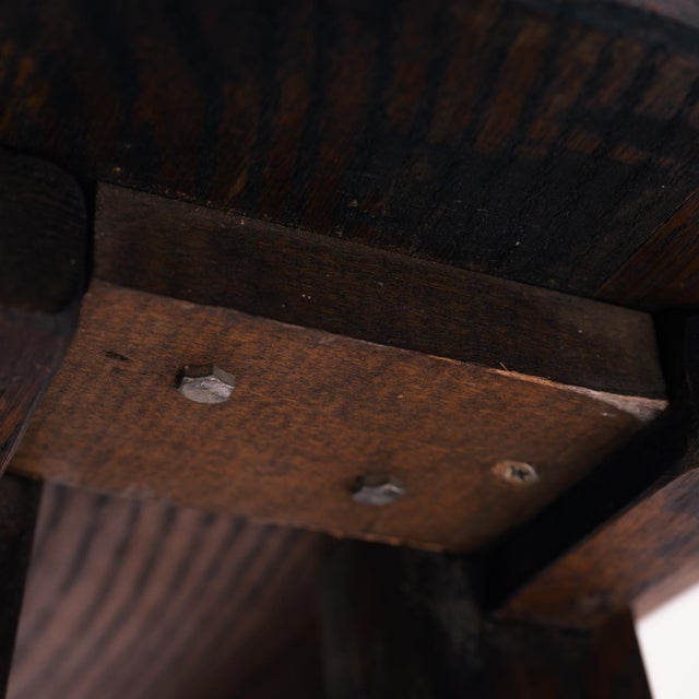 Brutalist Brown Oak Bench For Sale - Image 12 of 18