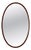 Oval Mirror with Slim Dark Wood Frame, 20th Century For Sale