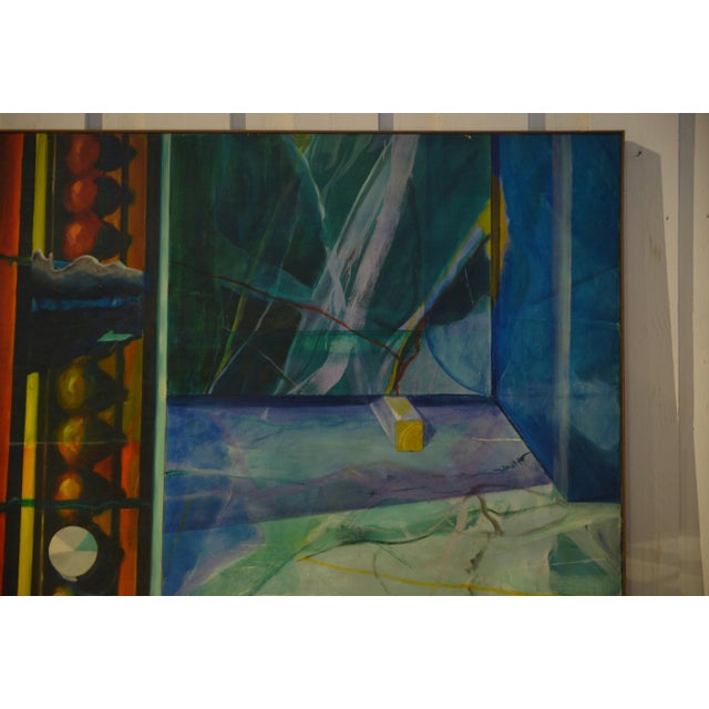 Roberto Platé, Abstract Composition, 1970s, Oil on Canvas, Framed For Sale - Image 3 of 13