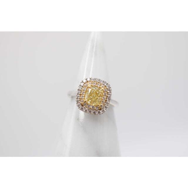 Mid 20th Century Gia Yellow Diamond Ring, Size 7 For Sale - Image 10 of 14