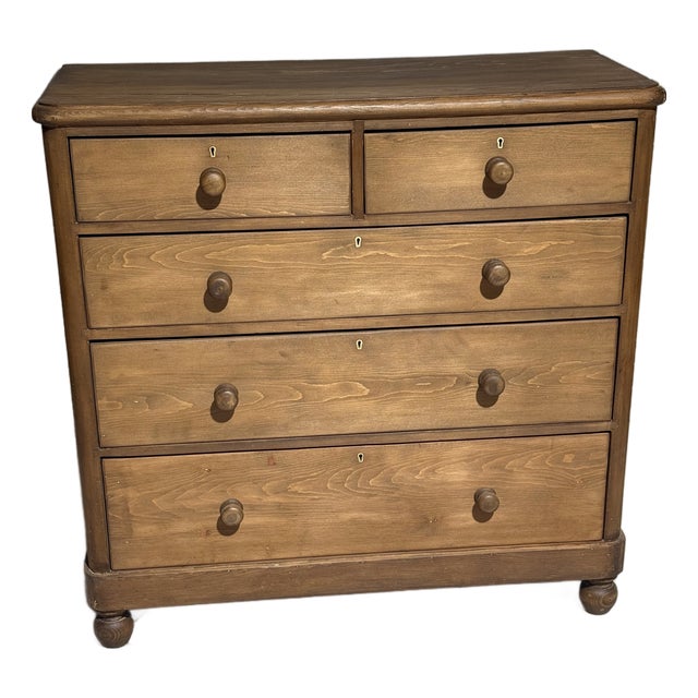 Antique Pine Two Over Three Drawers - Chest of Drawers From England For Sale